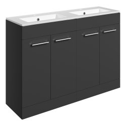 Ajax Walesby 1210mm Anthracite Gloss Floor Standing Double Vanity Unit