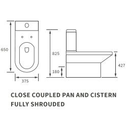 Ajax Limber Rimless Close Coupled Closed Back WC with Soft Close Seat