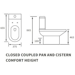 Ajax Limber Rimless Close Coupled Open Back Comfort Height WC with Soft Close Seat