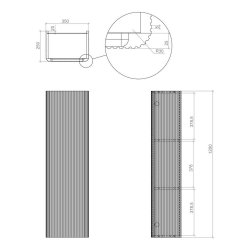Ajax Torrington 350mm Wall Hung Textured Oak Tall Unit