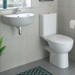 Ajax Waltham Close Coupled Open Back WC with Soft Close Seat