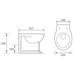 Ajax Waltham Back To Wall WC with Soft Close Seat