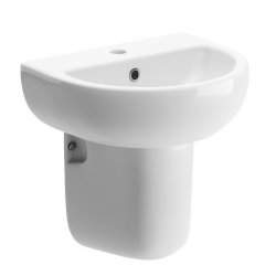Ajax Waltham 450mm 1TH Basin and Semi Pedestal