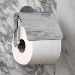 Smedbo Dot Chrome Toiler Roll Holder with Lid
