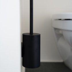 Smedbo Dot Matt Black Toilet Brush and Holder