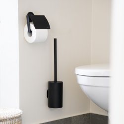 Smedbo Dot Matt Black Toilet Brush and Holder