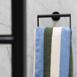 Smedbo Dot Matt Black Square Towel Ring