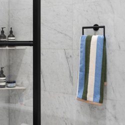 Smedbo Dot Matt Black Square Towel Ring