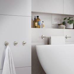 Smedbo Home Brushed Nickel Single Towel Rail
