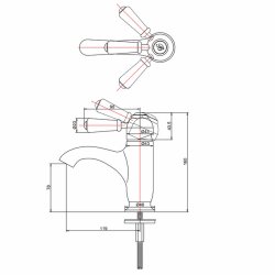 Burlington Chelsea Curved Basin Mixer Burlington Chelsea Curved Basin Mixer Standard Dimensions