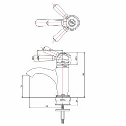 Burlington Chelsea Curved Basin Mixer Burlington Chelsea Curved Basin Mixer Regent Dimensions