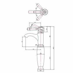 Burlington Chelsea Curved Basin Mixer Burlington Chelsea Curved Basin Mixer Extended Dimensions
