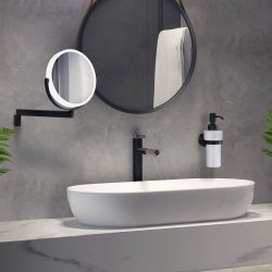 Smedbo Home Black Holder with Porcelain Soap Dispenser