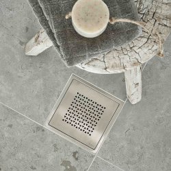 Smedbo Outline Brushed Stainless Steel Floor Grating Triangle Pattern