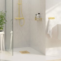 Smedbo Outline Brushed Brass Floor Grating Square Pattern