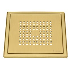 Smedbo Outline Brushed Brass Floor Grating Square Pattern