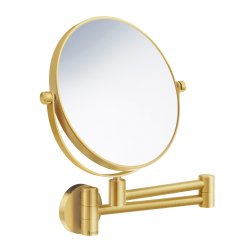Smedbo Outline Brushed Brass 7x Swing Arm Shaving and Makeup Mirror
