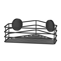 Smedbo Beslagsboden Black Self Adhesive Corner Shower Basket