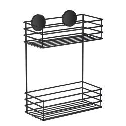 Smedbo Beslagsboden Black Self Adhesive Double Shower Basket