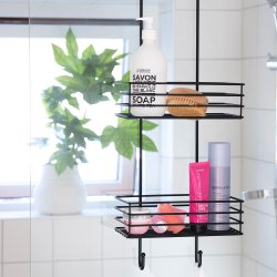 Smedbo Beslagsboden Black Round Hanging Double Shower Basket