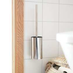 Smedbo Beslagsboden Polished Stainless Steel Self Adhesive Toilet Brush and Holder