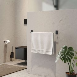 Smedbo Beslagsboden Self Adhesive Towel Rail in Black