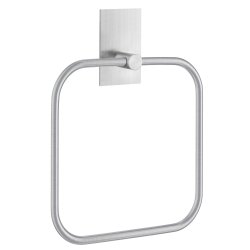 Smedbo Beslagsboden Brushed Stainless Steel Self Adhesive Square Towel Ring