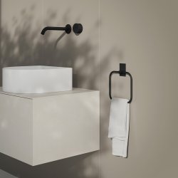 Smedbo Beslagsboden Black Self Adhesive Square Towel Ring