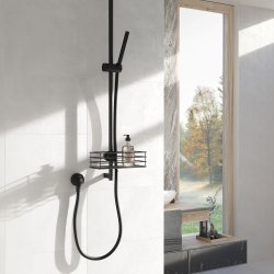 Smedbo Beslagsboden Black Shower Riser Rail Shower Basket