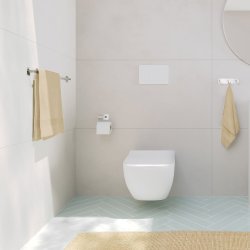 Smedbo Beslagsboden Cube Self Adhesive Towel Rail in Polished Stainless Steel
