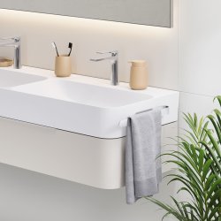 Smedbo Beslagsboden 350mm Self Adhesive Towel Rail in Polished Stainless Steel