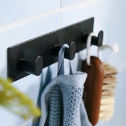 Smedbo Beslagsboden Cube Self Adhesive Triple Hook in Black