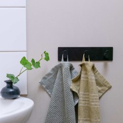 Smedbo Beslagsboden Cube Self Adhesive Triple Hook in Black