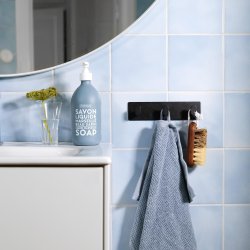 Smedbo Beslagsboden Cube Self Adhesive Triple Hook in Black