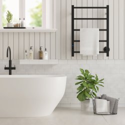 Smedbo Dry Black Electrical Compact Ladder Towel Warmer