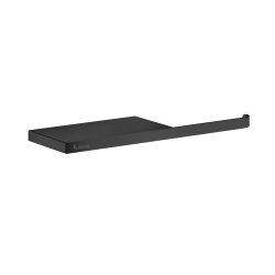 Smedbo Outline Black Toilet Roll Holder with Shelf
