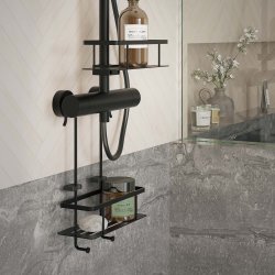 Smedbo Sideline Black 220 x 130mm Soap Basket for Shower Mixer