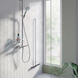 Smedbo Sideline Chrome Shower Riser Rail Side Basket