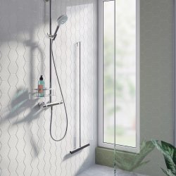 Smedbo Sideline Stainless Steel Floor Squeegee with Self Adhesive Hook