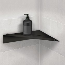 Smedbo Sideline Black Self Adhesive Corner Shower Shelf