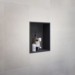 Smedbo Sideline Black 300 x 300mm Bathroom Wall Niche