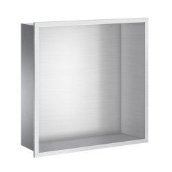 Smedbo Sideline Brushed Steel 300 x 300mm Bathroom Wall Niche