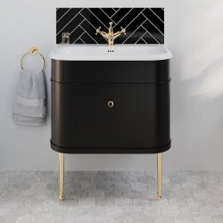 Burlington Chalfont 550mm Matt Black Vanity Unit with Basin Burlington Chalfont 550mm Matt Black Vanity Unit with Basin Lifestyle