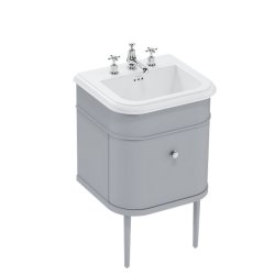 Burlington Chalfont 550mm Classic Grey Vanity Unit with Basin 3 Tap Hole Basin