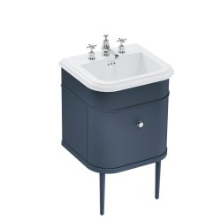 Burlington Chalfont 550mm Blue Vanity Unit with Basin 3 Tap Hole Basin