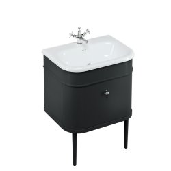 Burlington Chalfont 650mm Matt Black Vanity Unit with Basin