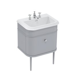 Burlington Chalfont 650mm Classic Grey Vanity Unit with Basin 3 Tap Hole Basin