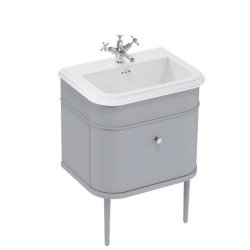 Burlington Chalfont 650mm Classic Grey Vanity Unit with Basin 1 Tap Hole Basin