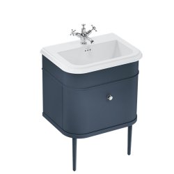 Burlington Chalfont 650mm Blue Vanity Unit with Basin 1 Tap Hole Basin