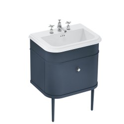 Burlington Chalfont 650mm Blue Vanity Unit with Basin 3 Tap Hole Basin